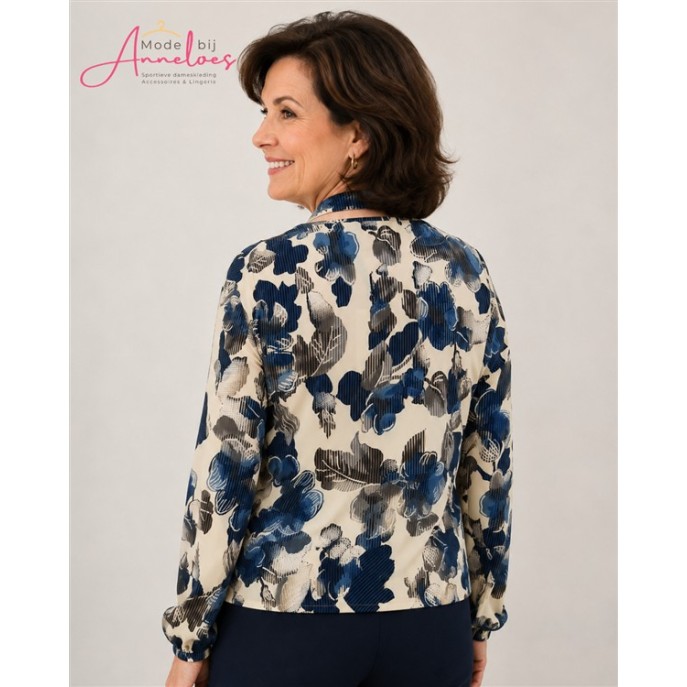 Batida Blouson shirt sjaaltje 2619 Sapphire flower Batida Blouson shirt sjaaltje 2619 Sapphire flower